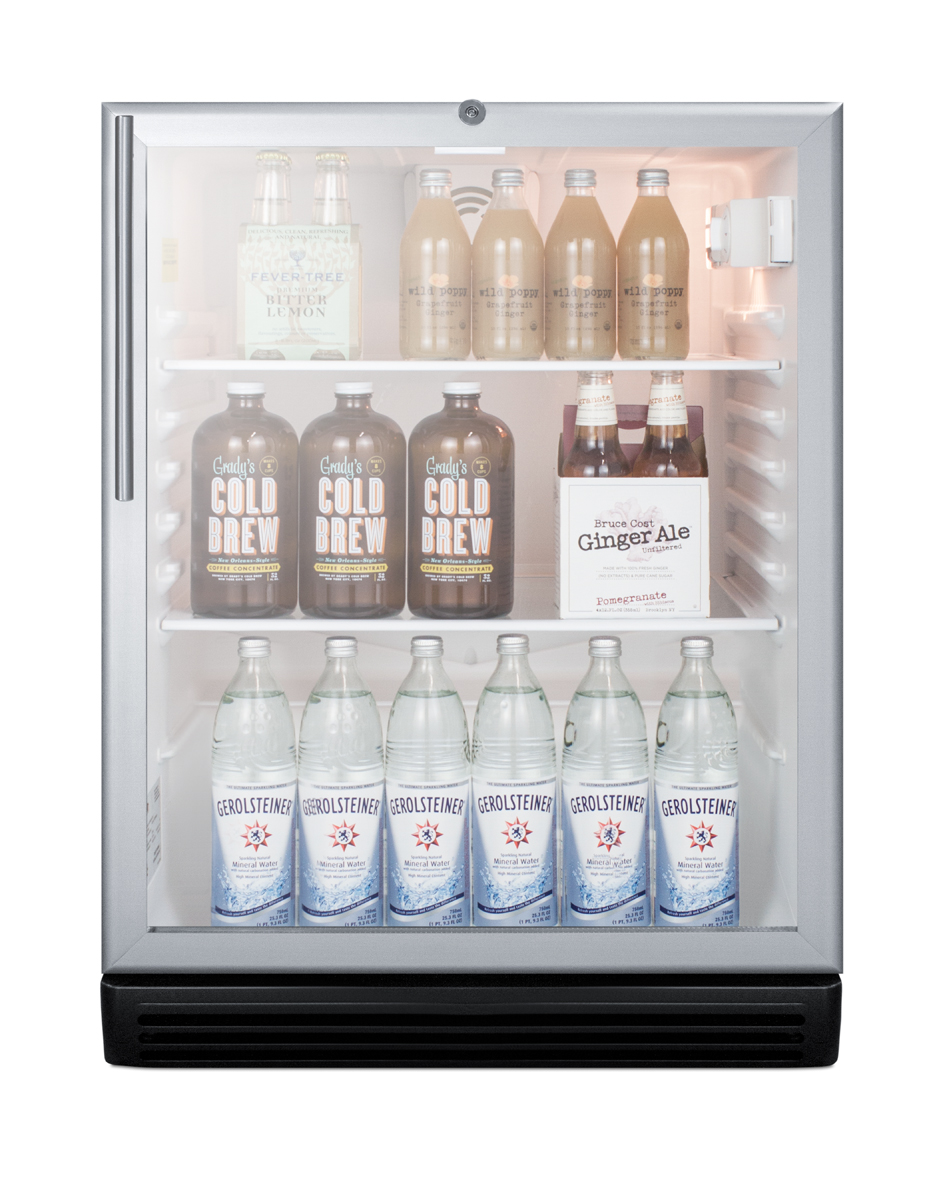 Commercially listed ADA compliant 5.5 cu.ft. freestanding beverage center in a 24